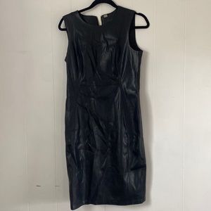 Black Calvin Klein pleather dress